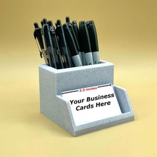 business card holder display pencil pen desk organizer 3d print model - Mito3D