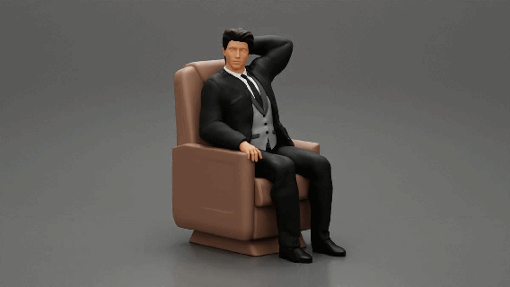 businessman sitting first-class cabin airplane - 2 models man boy male body miniatures character human diorama miniature figure people 164 1 64 figures print 3d print model - Mito3D