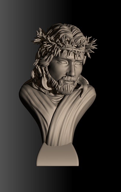 bust jesus isa büst din heykel vesika tanrı 3d print model - Mito3D
