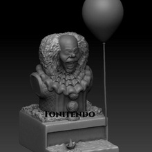 bust 1990 it that clown stephen king horror movie 3d print model - Mito3D