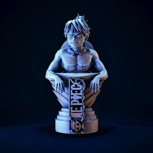 bust 95 art luffy sleeve movie game monkey 3d print model - Mito3D