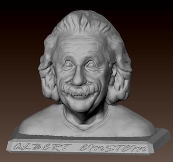 busto Albert Einstein Ciencias relatividad celebridad físico física nobel teoría semejanza retrato 3d print model - Mito3D