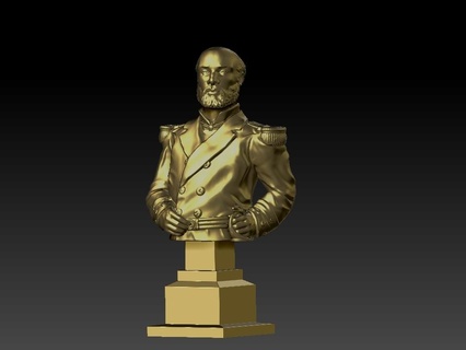 bust captain arturo prat Art soldier army chile military marine navy boat emerald 3d print model - Mito3D