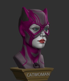 busto catwoman anime maravilla 3d impresión escultor zbrush 3d print model - Mito3D