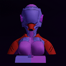 busto cibernético hembra personaje 3d print model - Mito3D