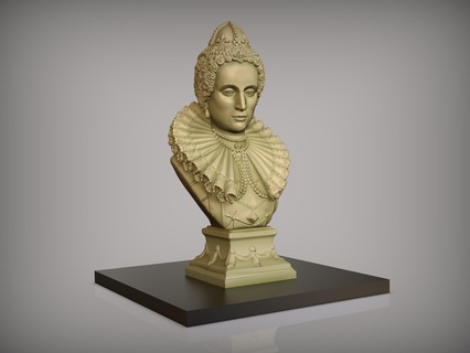 büst Elizabeth İngiltere cu lisans Sanat 3d print model - Mito3D