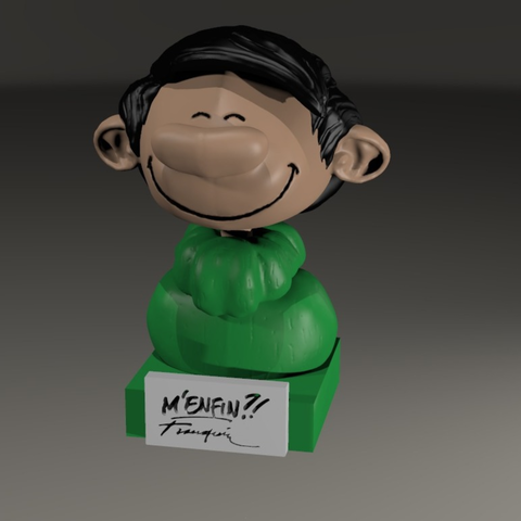 buste de gaston lagaffe franquin art la bande dessinée figure figurine le héros jouet 3D print model - Mito3D
