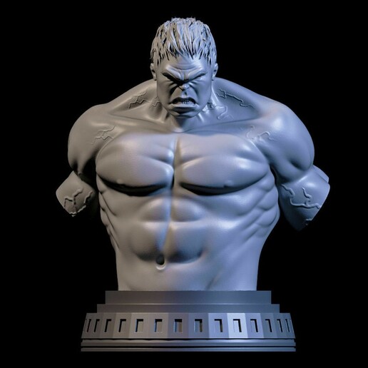 büst Hulk fanart heykel çizgi roman hayret dc Yenilmezler mcu Örümcek Adam Demir Amerika Bruce afiş süper kahraman Süper Evren anatomi insan canavar kuvvetli 3D print model - Mito3D