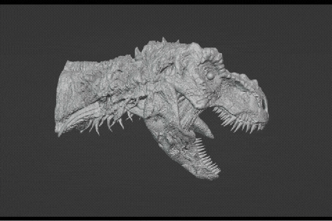 bust jurassic park tyrannosaurus rex zombie dinosaur world animal fan art dead 3d print model - Mito3D
