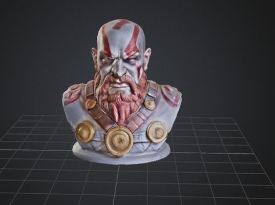 büst of kratos oyun 3d print model - Mito3D