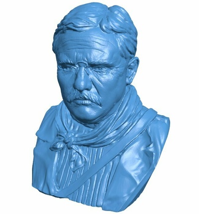buste of théodore roosevelt at américain musée naturel l'histoire 3d modèle 3d print model - Mito3D