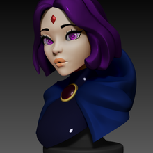 fracasso posado Raven adolescente titãs dc histórias quadrinhos herói Magia 3d print model - Mito3D