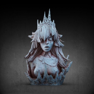 bust princess sculpture woman portrait halloween witch creepy darkart 3dmaker horror 3dprint art sculptures 3d print model - Mito3D