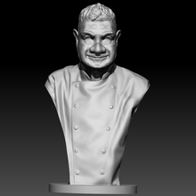 bust recreation alberto chicote cook chef boyte star michelin restaurant 3d print model - Mito3D