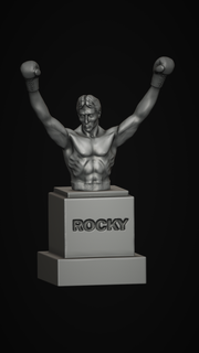 bust rocky balboa estatue filadelfia fanart rockybalboa boxe creed sylvesterstallone 3d print model - Mito3D
