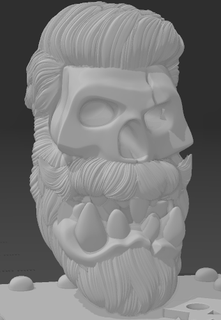 buste crâne orc coiffeur base barbe gentilhomme décoration tête 3d print model - Mito3D