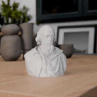 bust tennyson tribute poetic masterpiece Art lord poet laureate 3d model printing literary classic literature poetry enthusiasts home decor library 3d print model - Mito3D