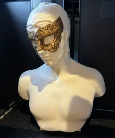 fracasso tronco escultura decoração casa mascarar homem estátua estatueta figura mármore masculino carnaval 3d print model - Mito3D
