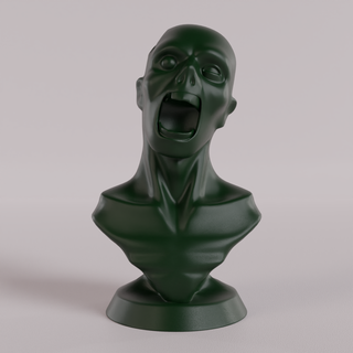 bust zombie dead zomnie art sculpture 3d print model - Mito3D