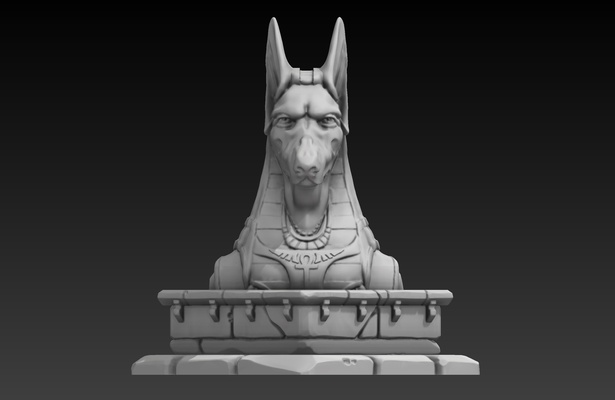 busto anubis arte dios mitologia ventilador arte escultura figura 3d print model - Mito3D