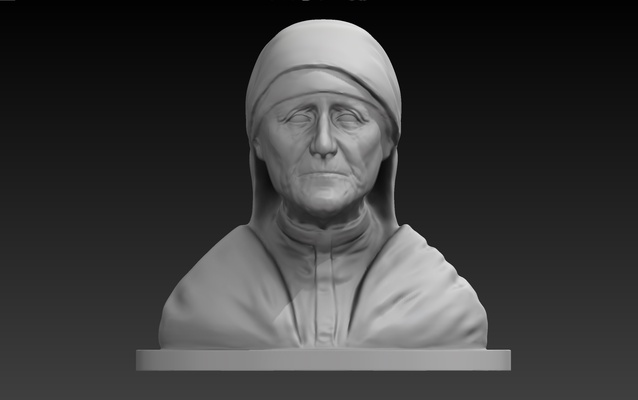 busto la madre teresa calcuta arte figura religião n escultura ventilador 3d print model - Mito3D