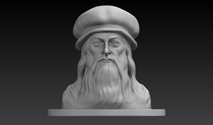 busto de leonardo da vinci art monalisa artista cultura renacimiento italiano historia escultura figura fan art 3d print model - Mito3D