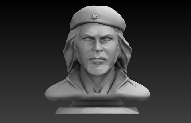 busto del che guevara art cuba libre martyr histoire figura escultura ventilateur 3d print model - Mito3D