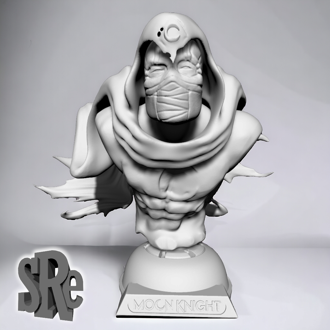 busto cavaleiro lua arte peliculas fracasso livre accion filme histórias quadrinhos dc maravilha vengadores louva deus drax estrela senhor groot ferro homem hulk pantera negra 3D print model - Mito3D