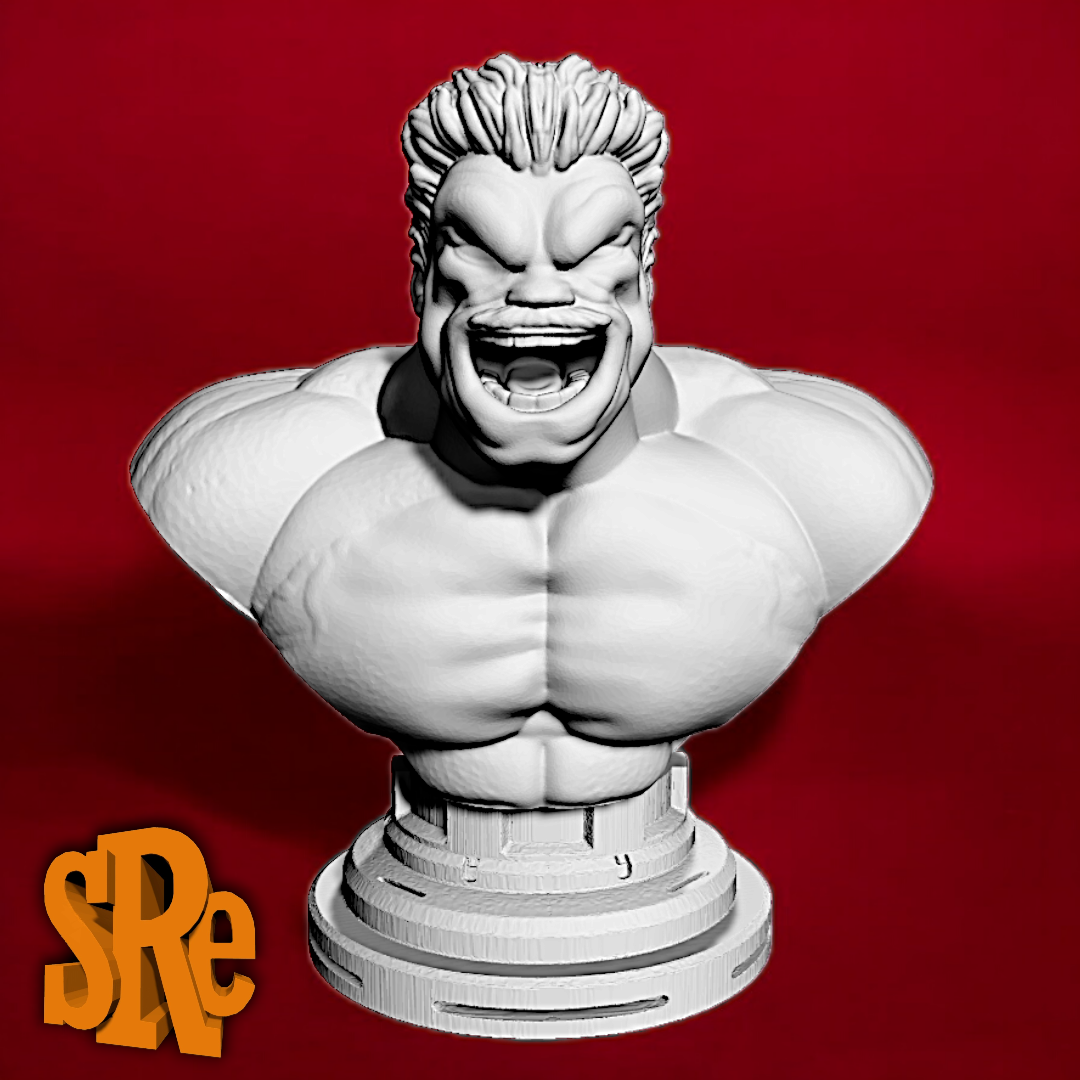 busto red hulk art marvel daredevil thunderbolt ross loki vengadores mantis drax star lord groot iron man pantera negra 3D print model - Mito3D