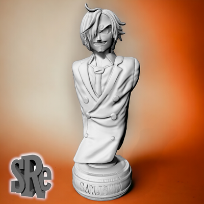 busto sanji 1 peça arte garp ventilador estatua 3dprint op mono el luffy zoro nami ás mihawk esgrima dracule buggy usopp canelas kaido 3d print model - Mito3D