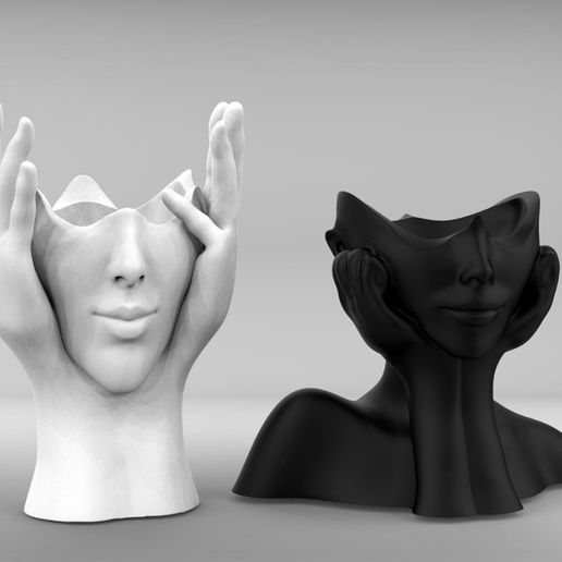 busts indoor pots 3D print model - Mito3D
