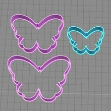 butterflies cookie cutter 3d print model - Mito3D