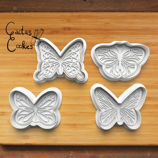 butterflies cookie cutter set 0305 present gift love baking fondant clay anniversary birthday insect 3d print model - Mito3D