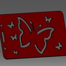 butterfly-2d-badge id, Inhaber der Kreditkarte gadget Halter - Karte Kredit id Abzeichen 3d print model - Mito3D
