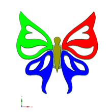 Schmetterling Mode Symbol scrunchy Haar-Schmetterling-Symbol 3d print model - Mito3D