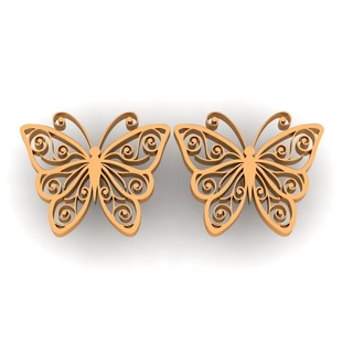 Schmetterling Vögel Schmuck Kunst zart Ohrring wertvoll Gold Geschenk 3d print model - Mito3D