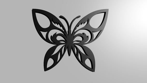 butterfly Art 2d_art decor decoration geometric 3d print model - Mito3D