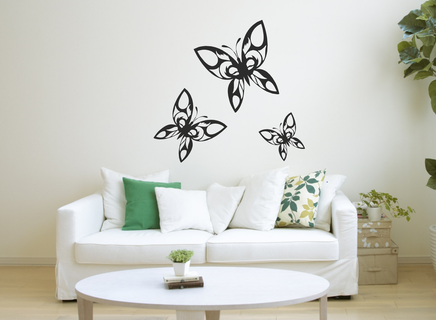 mariposa wall Arte decoración mariposas mantequilla volar animales animal vivo hogar casa línea ornamento 2d 2dart mural wall2d pared 3d print model - Mito3D