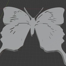 papillon 3d-relief art le schmetterling un soulagement struktur bug animal insekt 3d print model - Mito3D