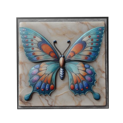 farfalla animale sollievo arte animali yeggi mito3d fallimento google ciondoli medaglione animal relief wall art parete 3d print model - Mito3D