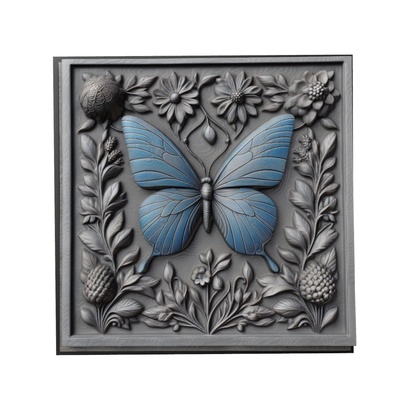 farfalla animale sollievo arte animali yeggi mito3d fallimento google ciondoli medaglione animal relief wall art parete 3d print model - Mito3D