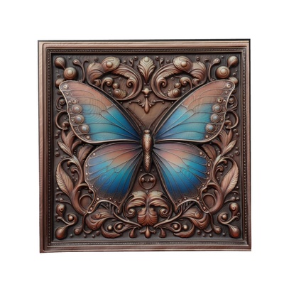 papillon animal soulagement art animaux yeggi mito3d buste google pendentifs médaillon relief wall mur 3d print model - Mito3D