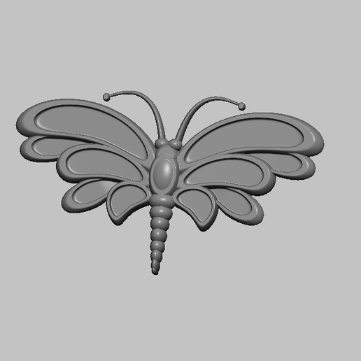 butterfly 3d stl file insect animal 2d design cnc router printer logo 3D print model - Mito3D