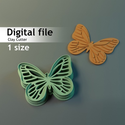 butterfly clay cutter polymer cookie cookiecutter claycutter polymerclaycutter cutters 3d print model - Mito3D