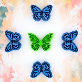 butterfly clay cutter clay cutter  3d print model - Mito3D