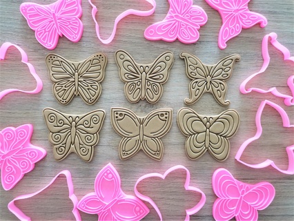 borboleta biscoito cortadores cozimento cozinha padaria borboletas 3d print model - Mito3D