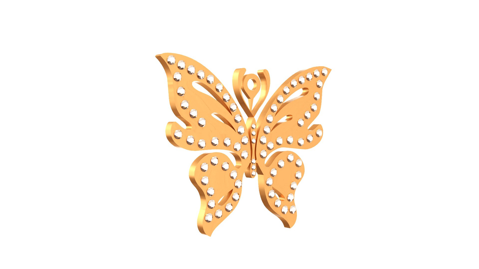 butterfly earring 3d printing jewelry diamond 3D print model - Mito3D