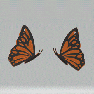 mariposa pendientes monarca joyería diseño hermoso Moda papiloma fdm ender oro estilo 3d print model - Mito3D