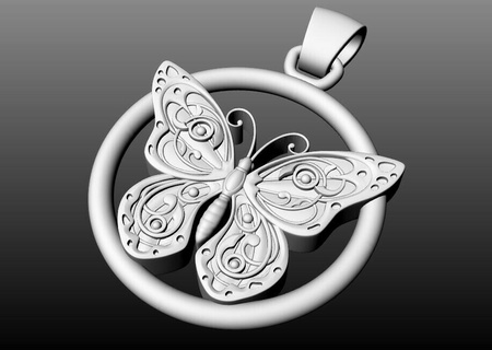 mariposa elegancia colgante pendiente joyería joya oro plata colgantes anillos collar amor animal mujer imprimible 3d print model - Mito3D