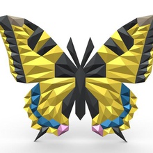 butterfly figure art origami papercraft cartoon toy statue sculpture miniatures design interior figurine decor animal 3dprint lowpoly jewelry print gift 3d print model - Mito3D